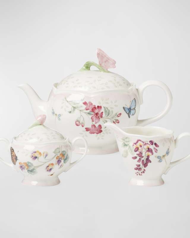 Pink Ombre Butterfly Meadow 3-Piece Tea Set